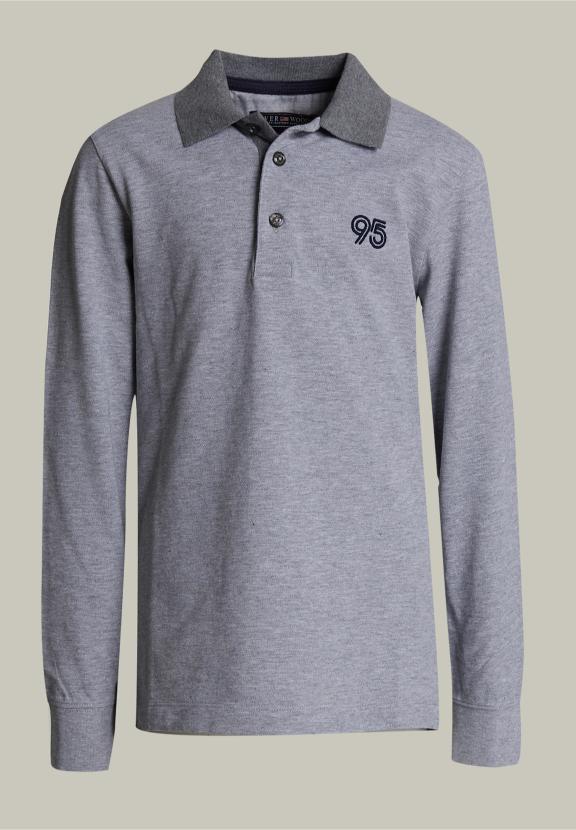 Polo en Coton Sur Mesure Pinguin Mix - Gris - A-000