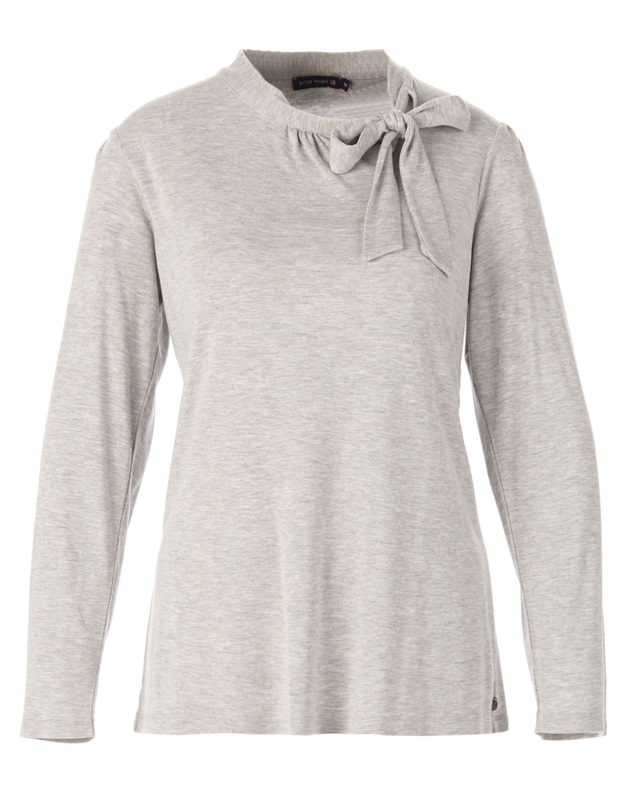 Femme T-shirt Avec Nœud En Gris