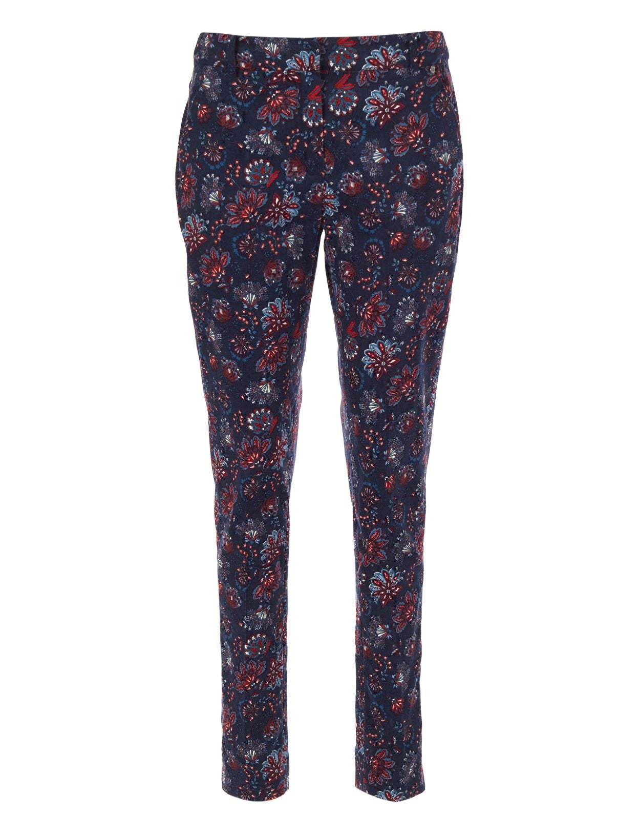 Femme Pantalon Chino En Coton Bleu