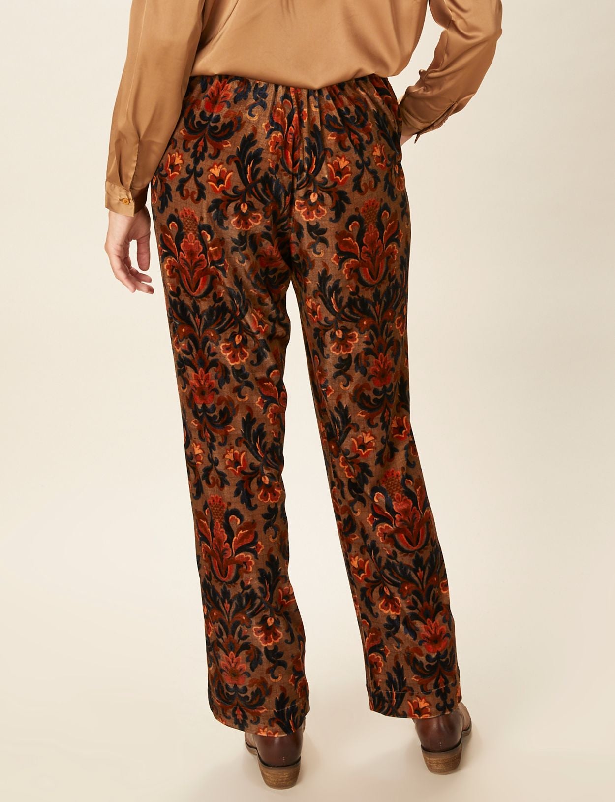 Femme Pantalon En Velours Marron Au Toucher Doux