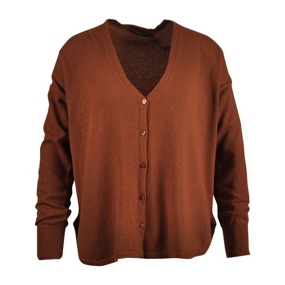 Femme Cardigan À Col En V Ample En Marron