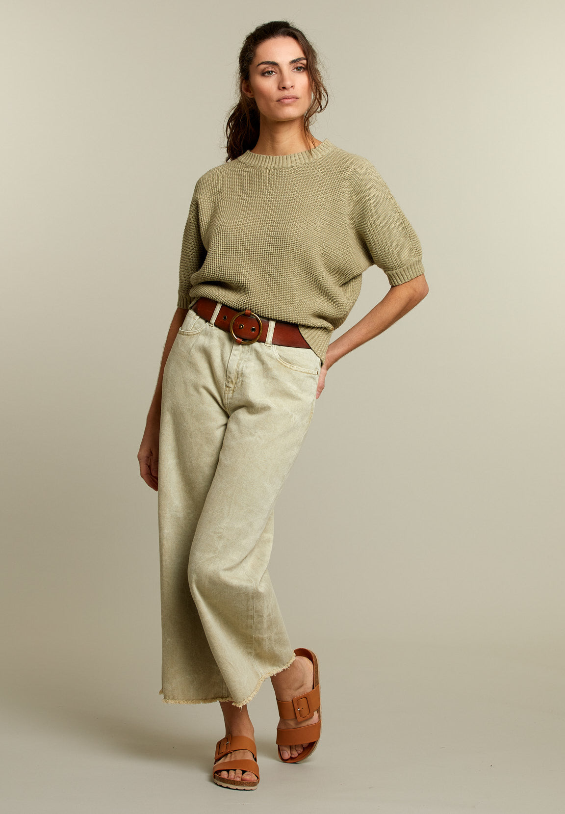 Khaki Boxy Jeans - Green