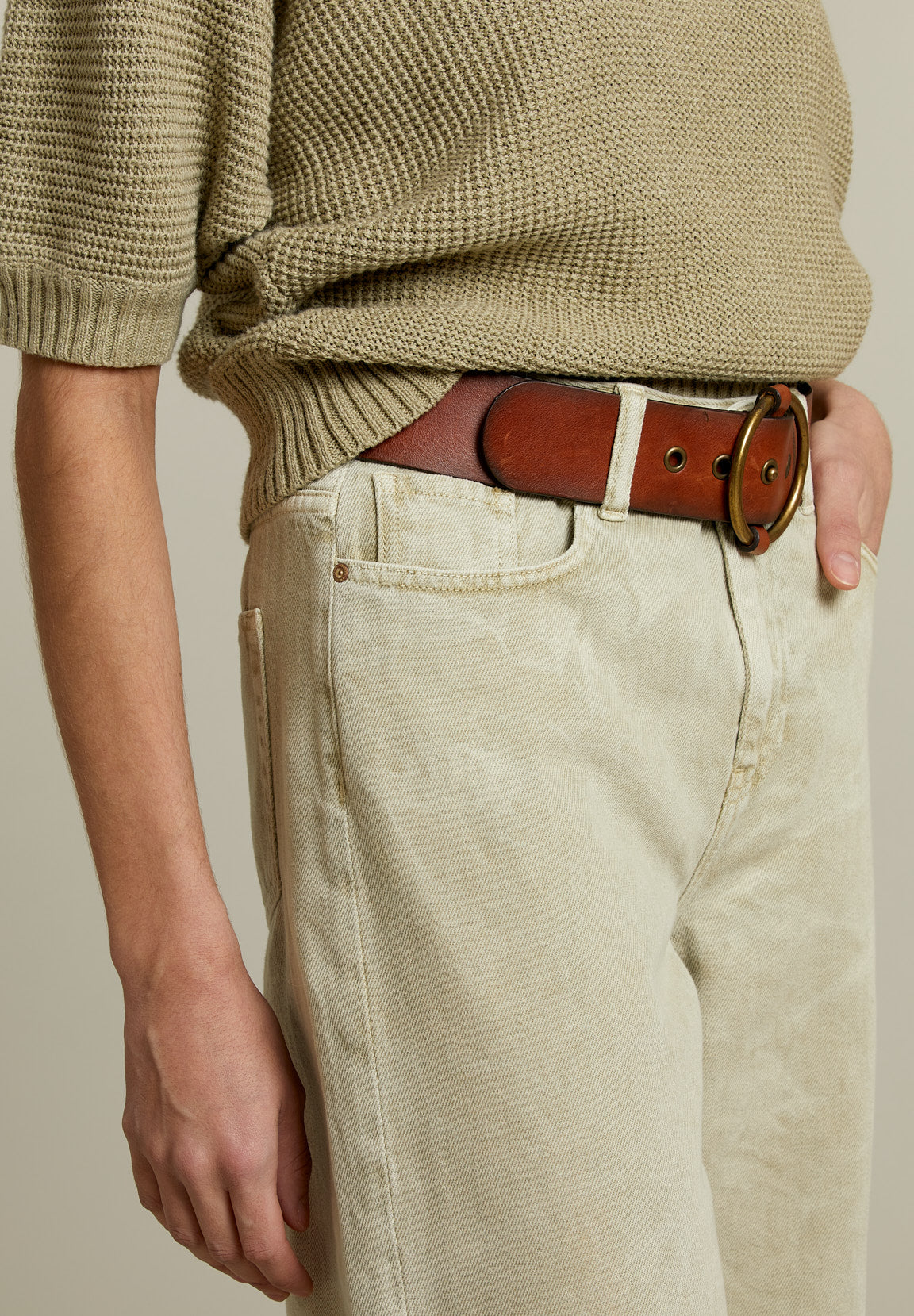 Khaki Boxy Jeans - Green