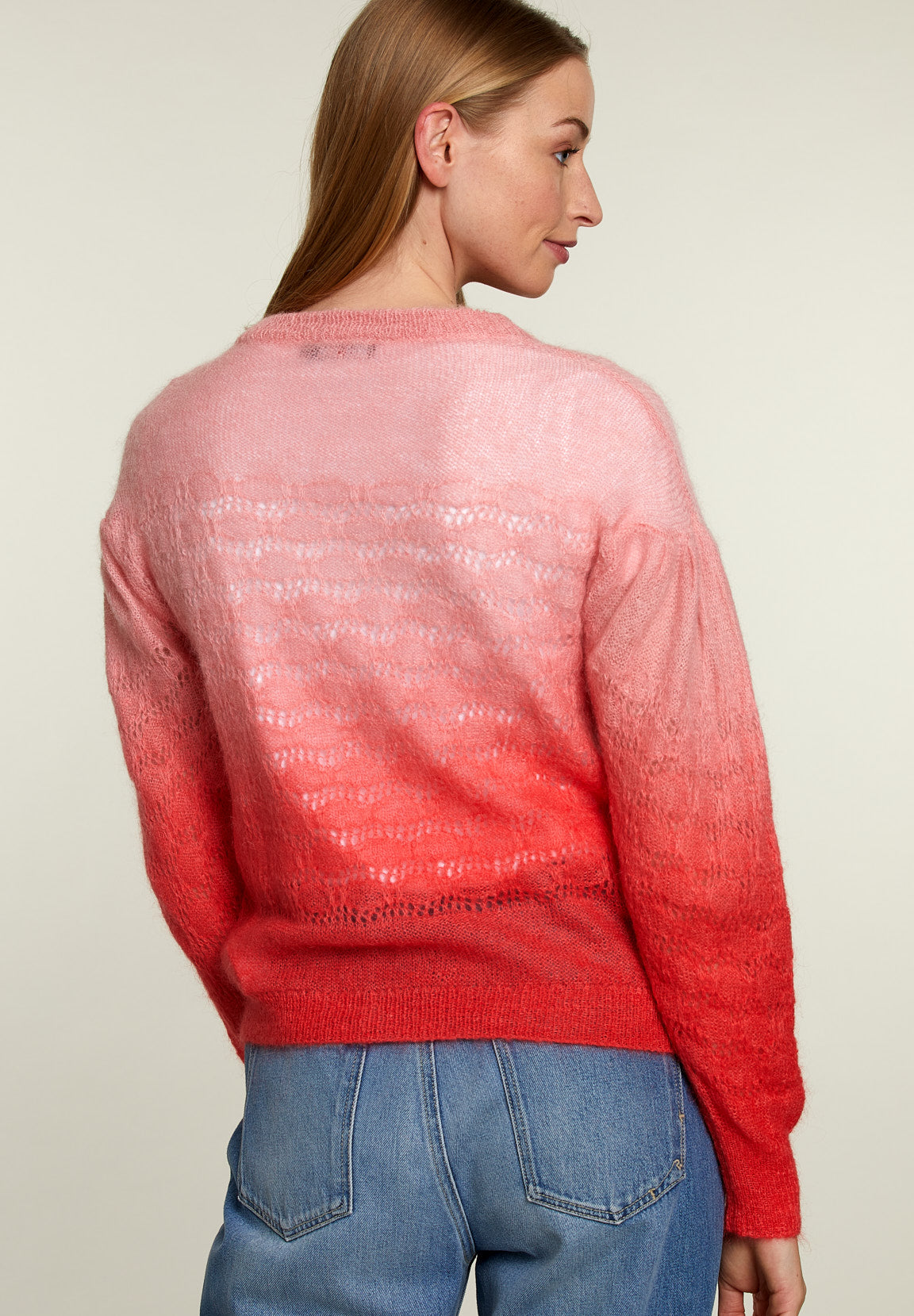 Pink And Red Tie & Dye Pullover - Pink