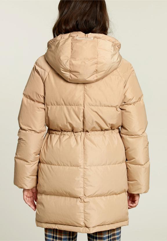 Manteau matelassé beige avec capuche