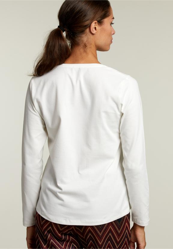 T-shirt col rond écru - BLANC - A-020