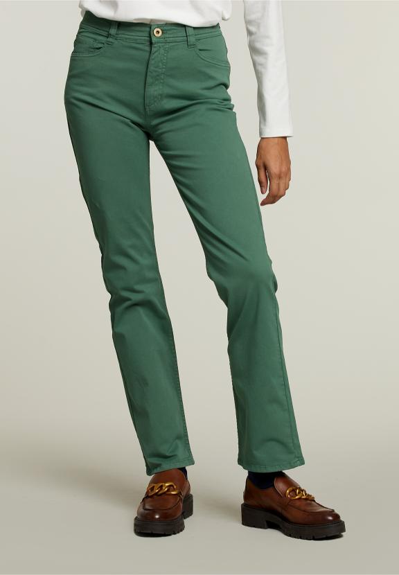 Pantalon Vert Long à 5 Poches