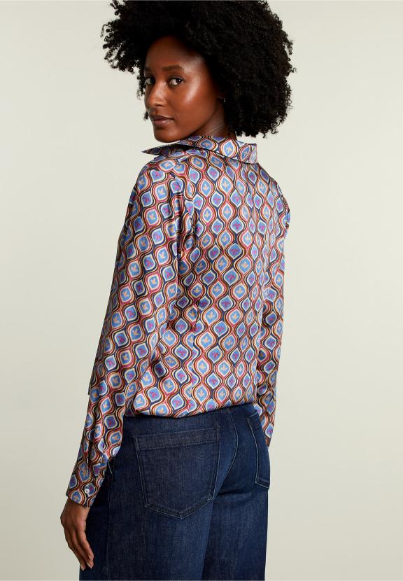 Blouse Fantaisie Bleu/Marron - Multi