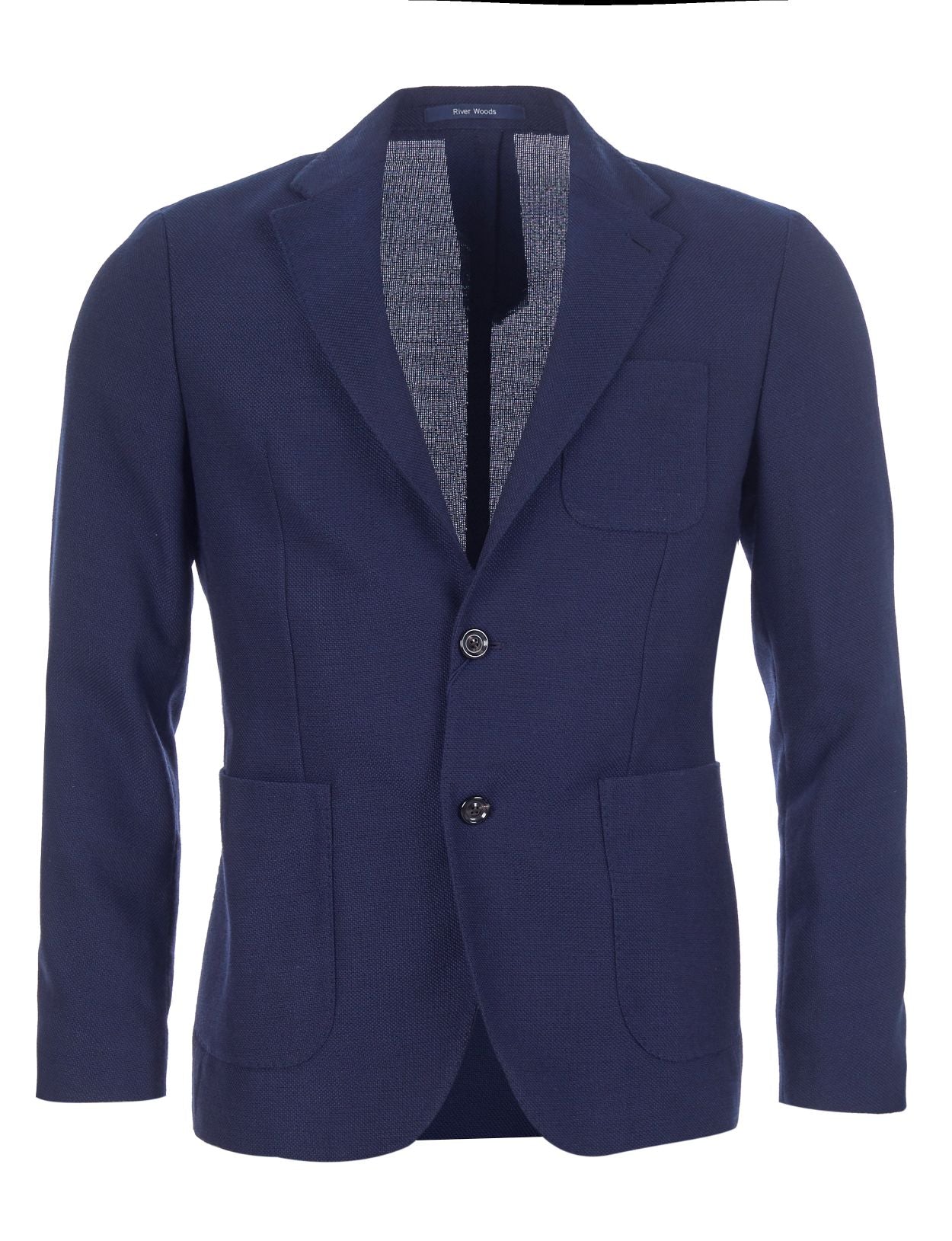 Homme Blazer À Poche Ronde Bleu En Bleu