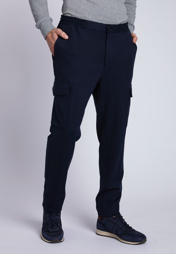 Homme Pantalon De Jogging Cargo Bleu Marine