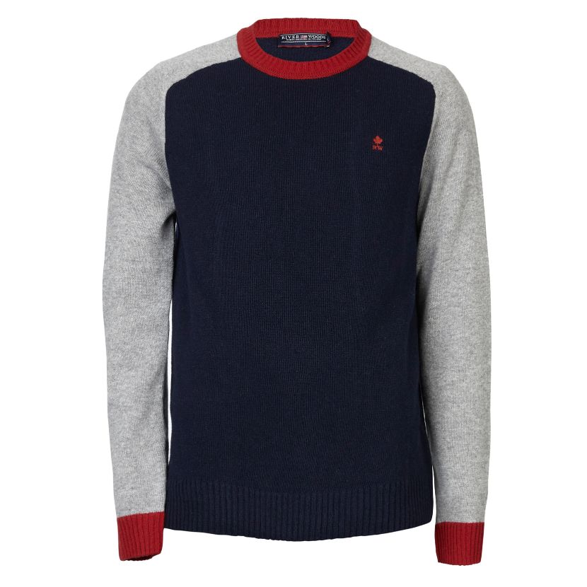 Homme Pull Tricolore Avec Manches Raglan