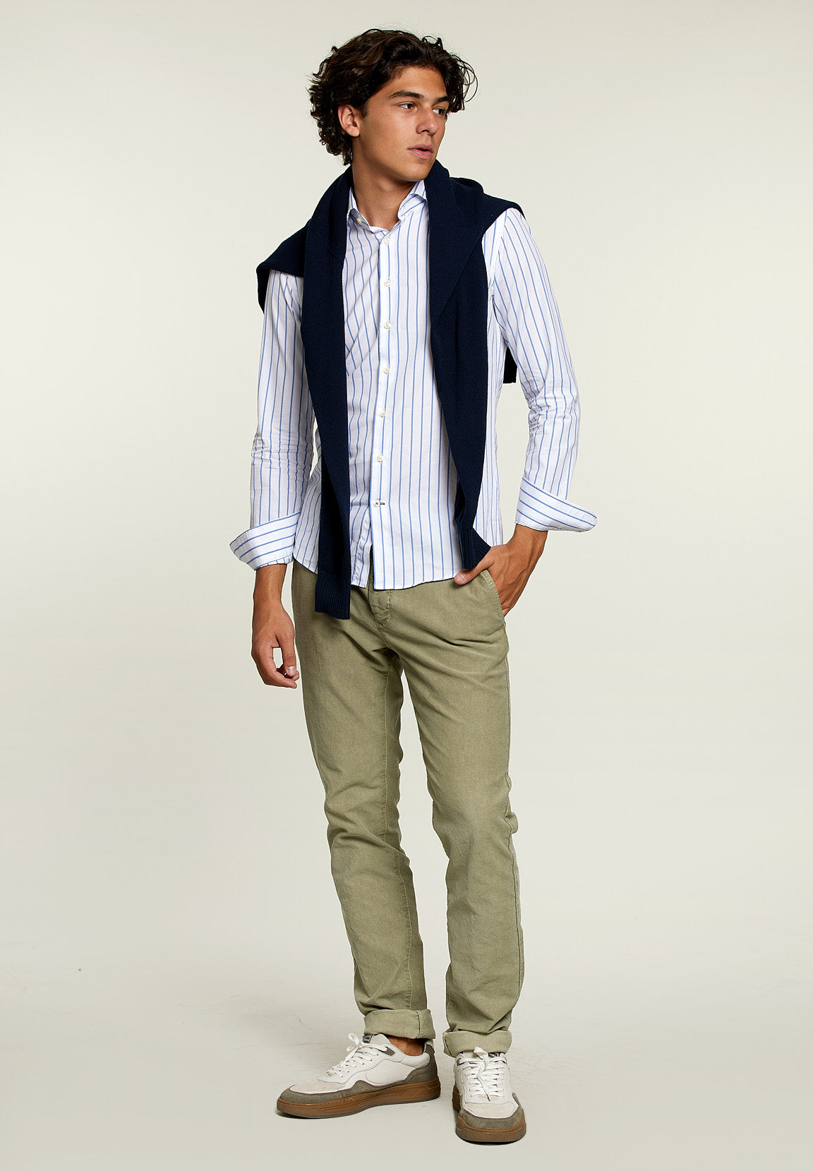 Slim Fit Striped Shirt Blue White - Multi