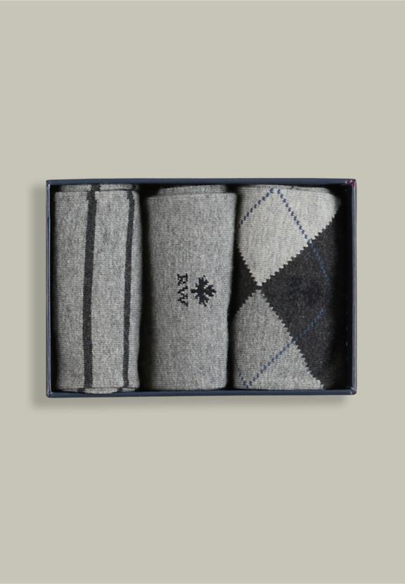 Chaussettes en Coton Lot de 3 Granit Mix - Gris