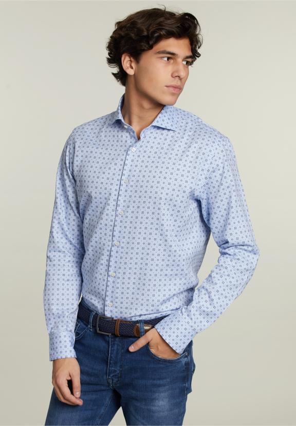 Chemise Fantaisie Sur Mesure Bleu - B-000