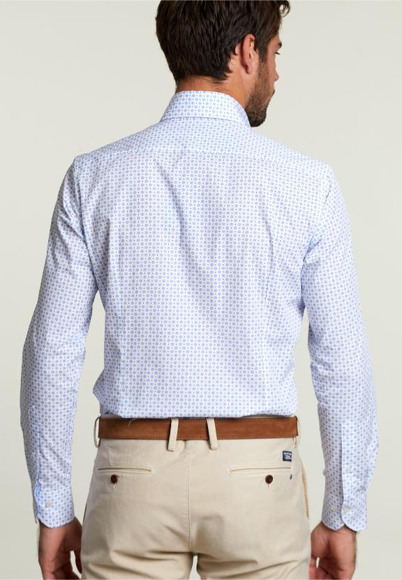 Chemise Fantaisie Coupe Ajustée Multi - Bleu