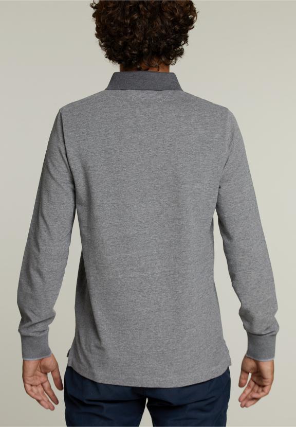 Polo en Coton Sur Mesure avec Poche Mélange Graphite - Gris