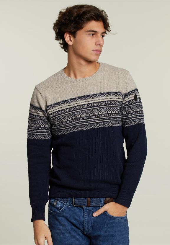 Pull en Laine Sur Mesure Botmix - Beige