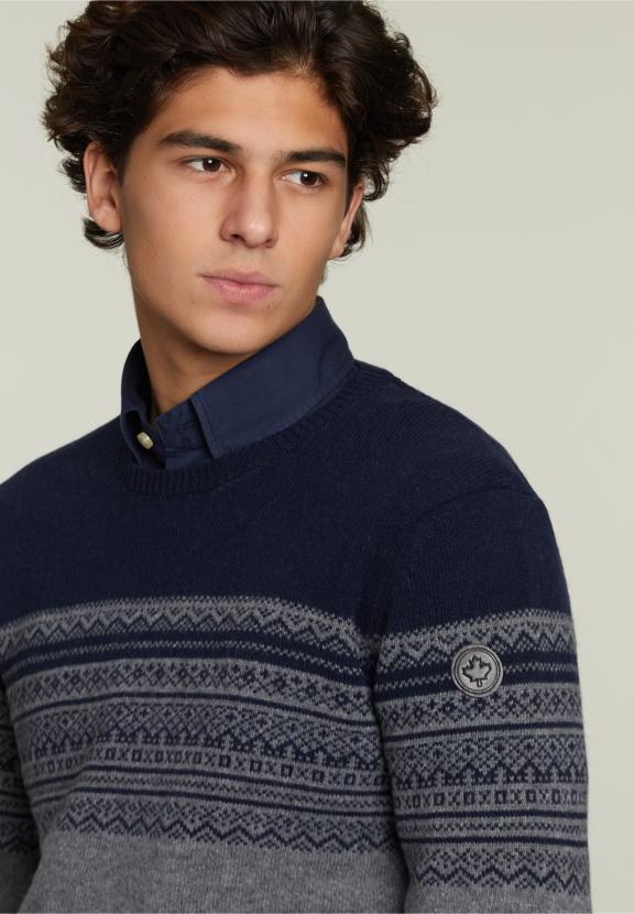 Pull en Laine Sur Mesure Marine - Bleu