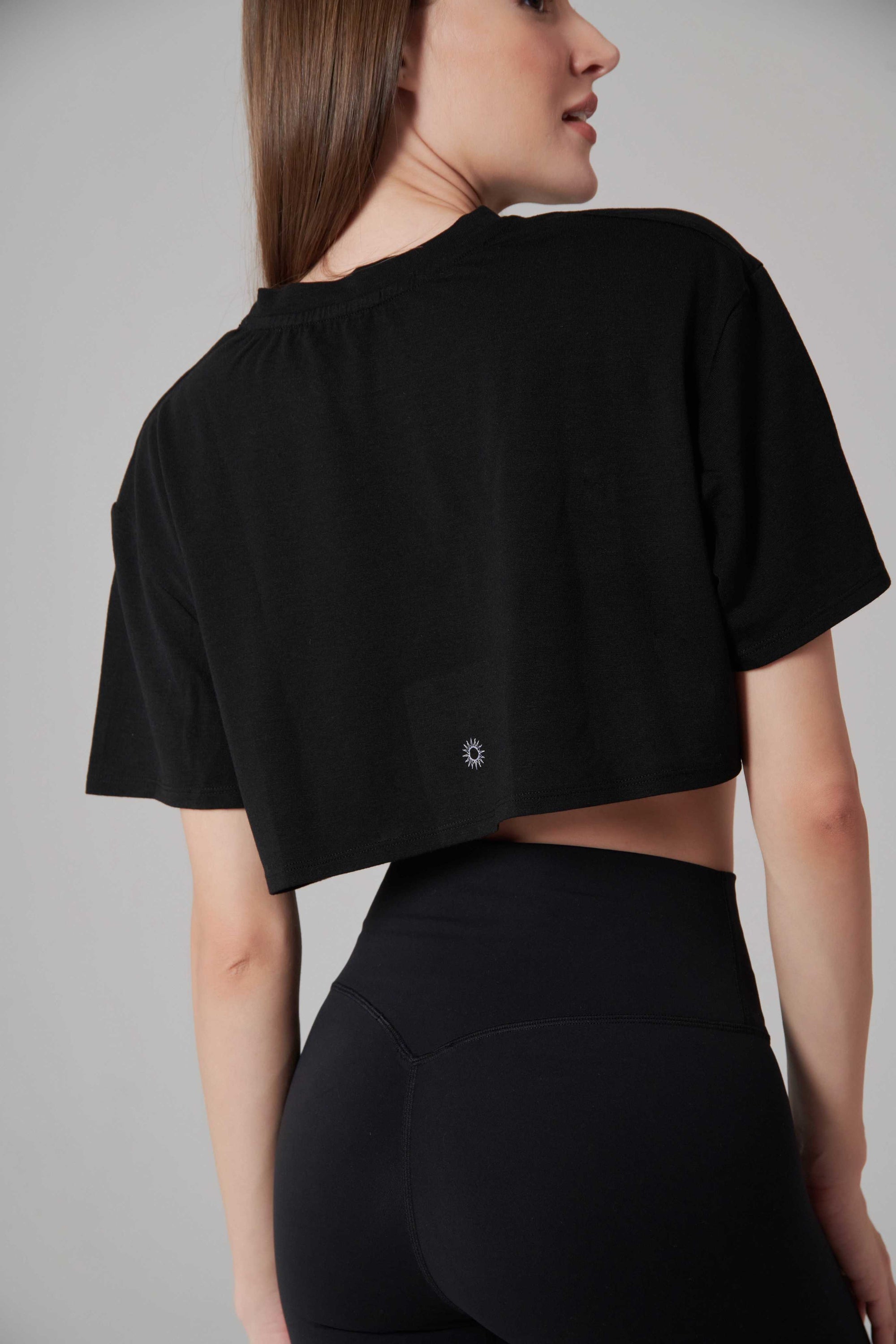 T Shirt Crop - Noir