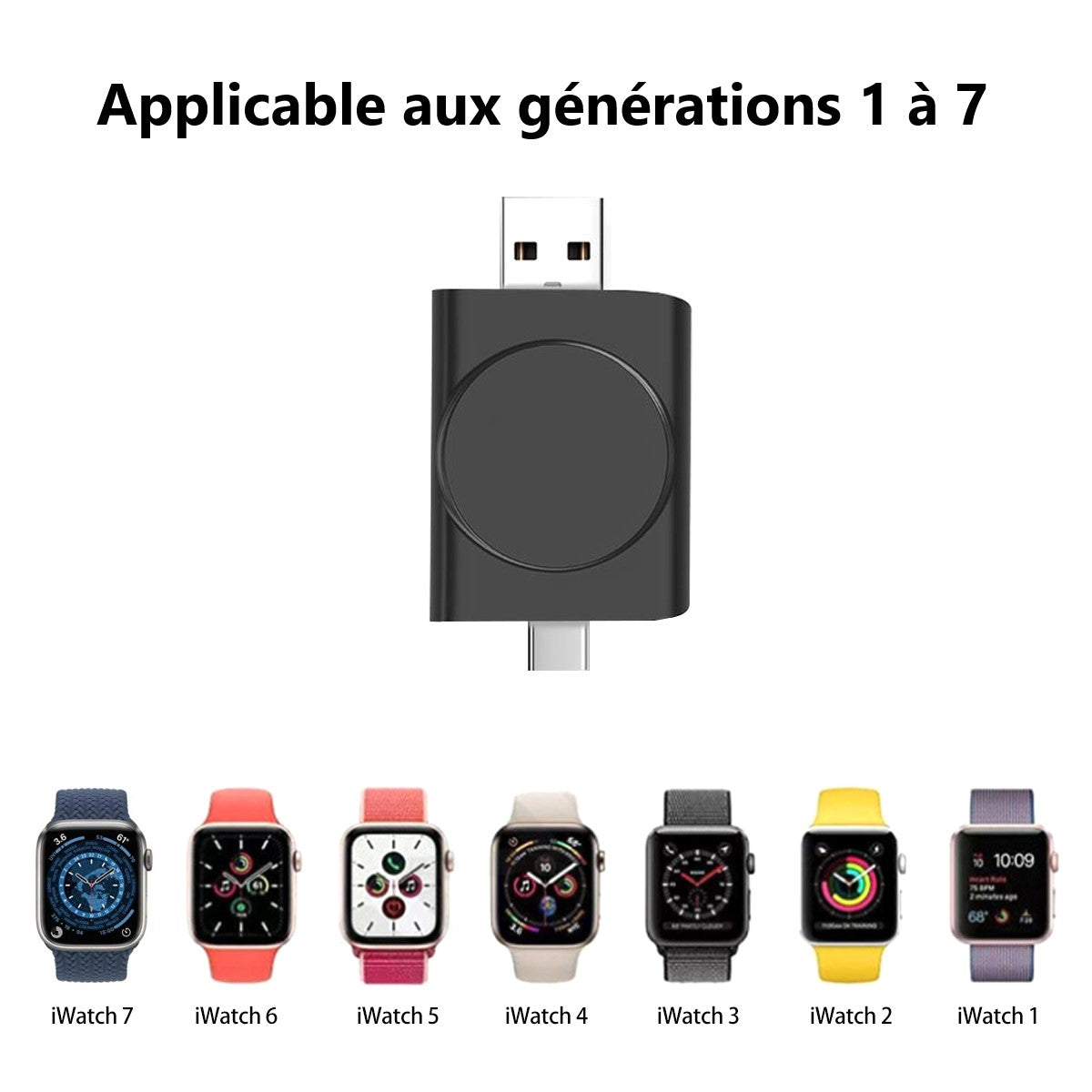 Chargeur Apple Watch - Noir