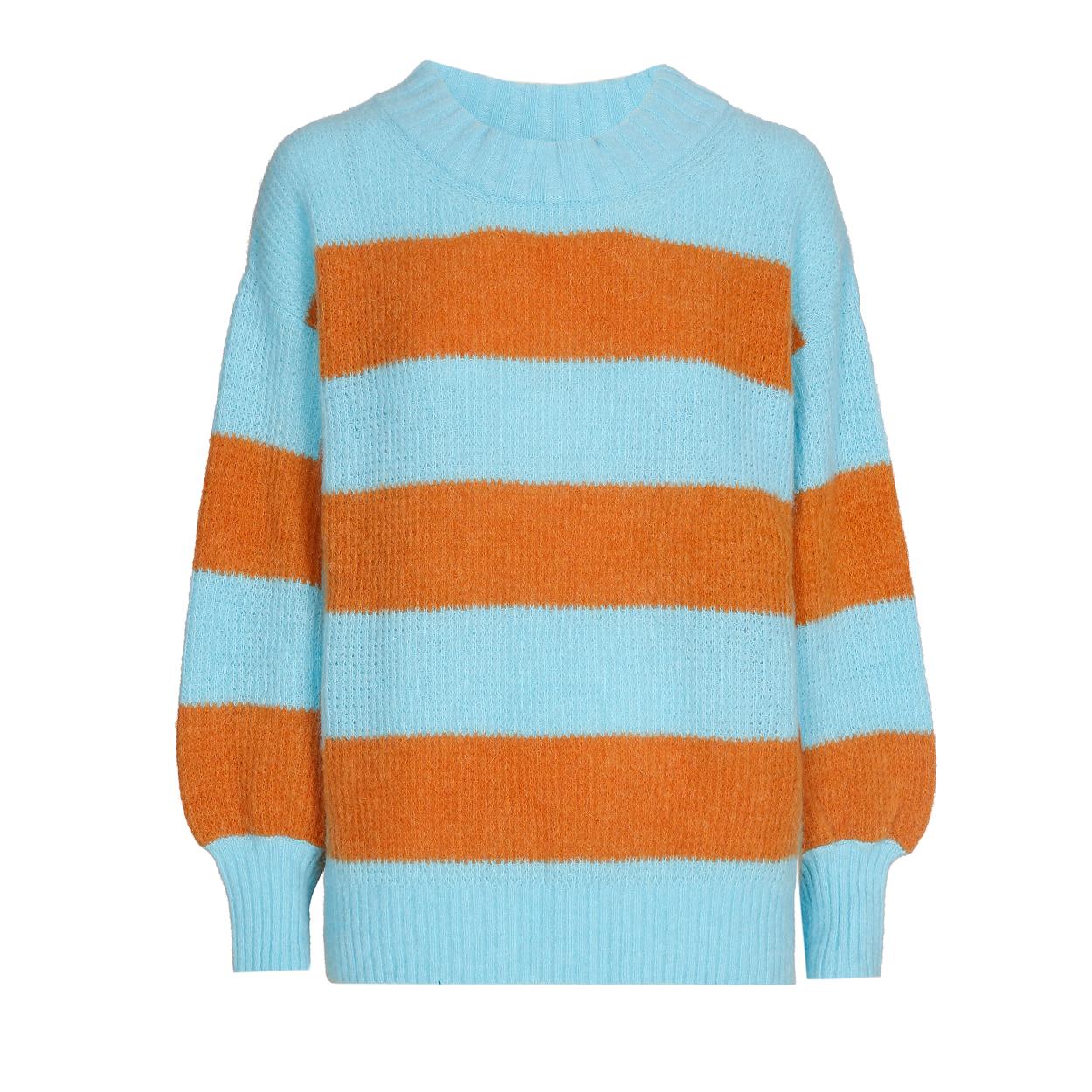 Ziggy Roundneck Stripe Caramel/Blue