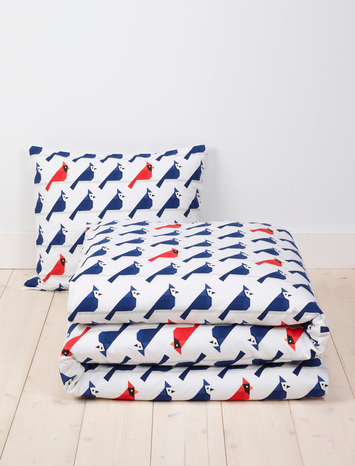 Parure Linge De Lit Odil Blue Cuckoo Red