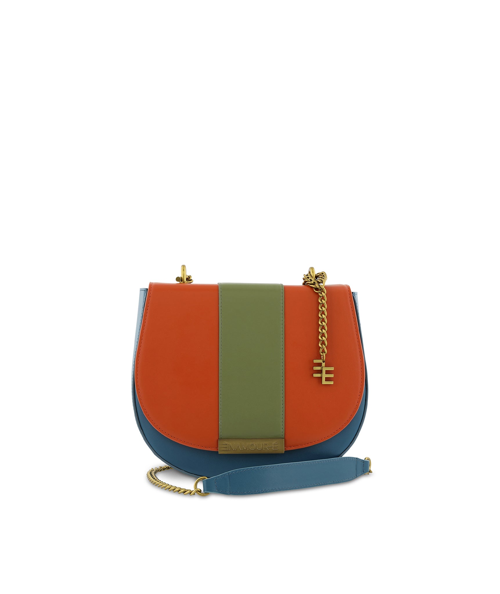 Lilou Ocean Blue & Khaki Green & Cinnamon Bag