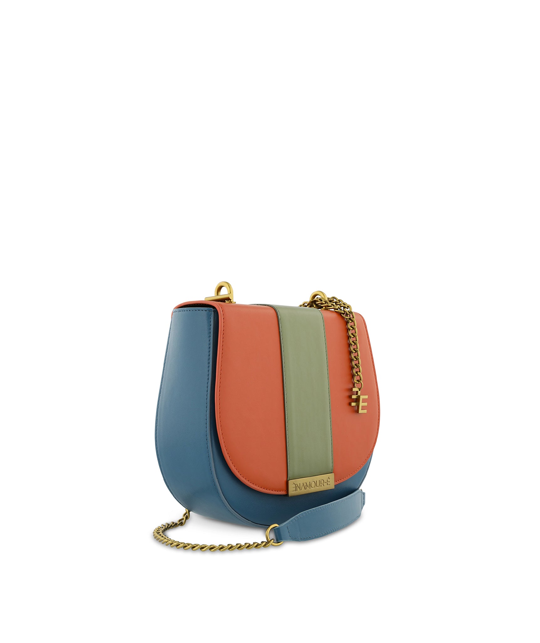 Lilou Ocean Blue & Khaki Green & Cinnamon Bag