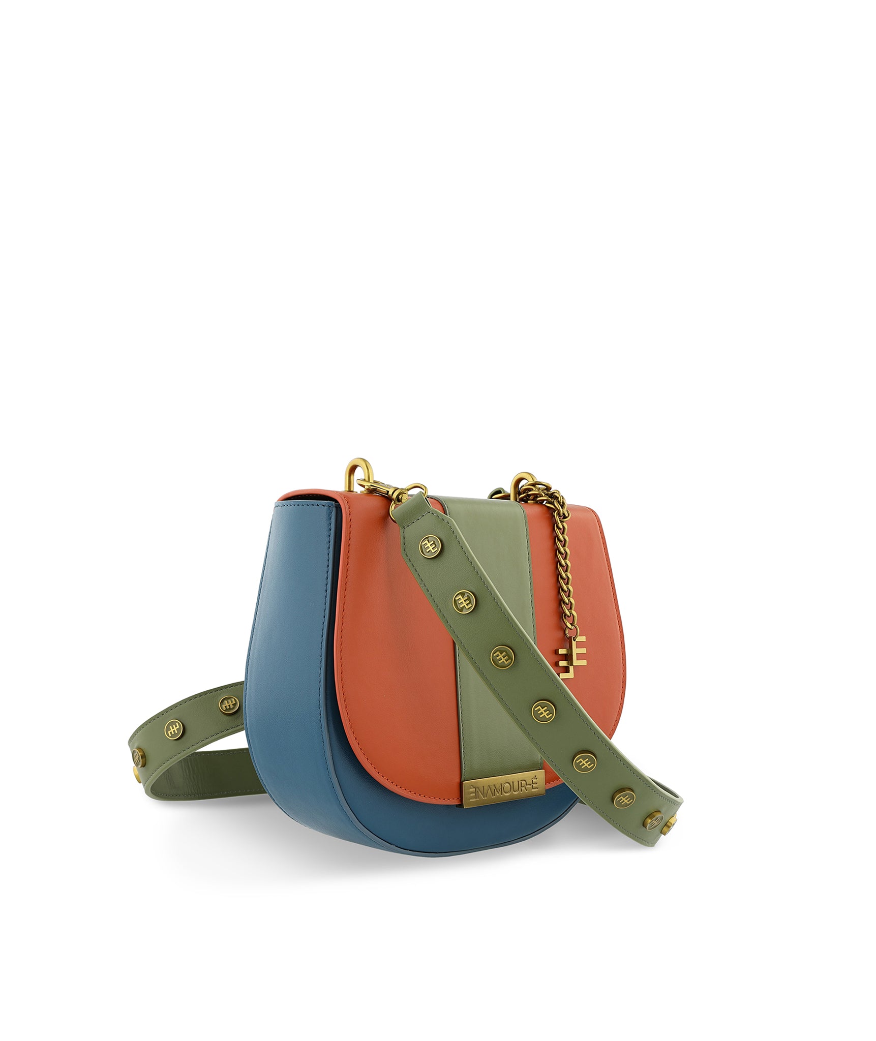 Lilou Ocean Blue & Khaki Green & Cinnamon Bag