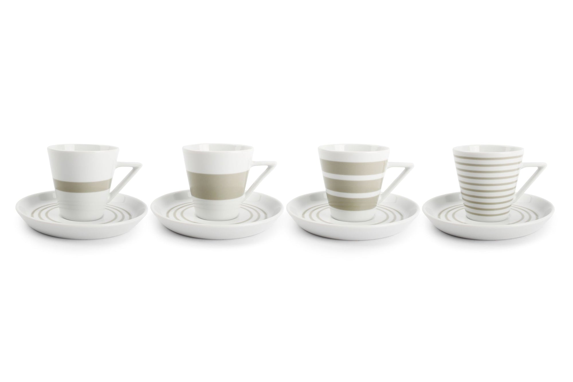 S&P - Tasse 19cl Et Soucoupe Sage Green Stripes - Set/4