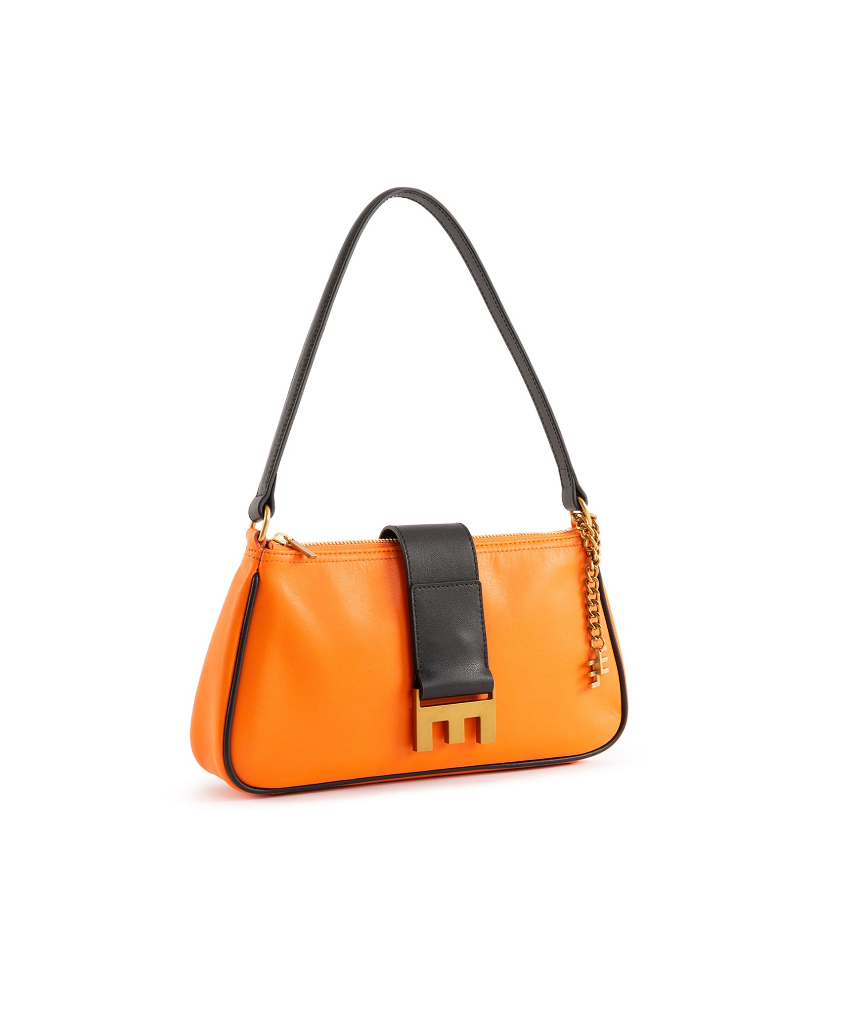 Mallory Oriental Baguette Orange & Black Bag